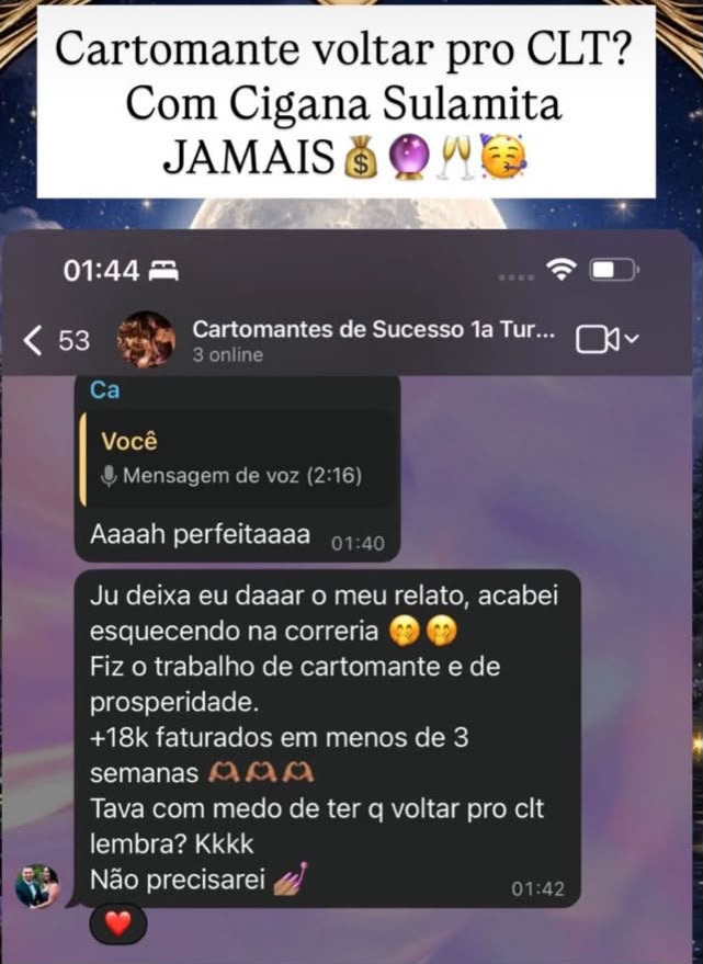 Depoimento de aluna da 1ª turma